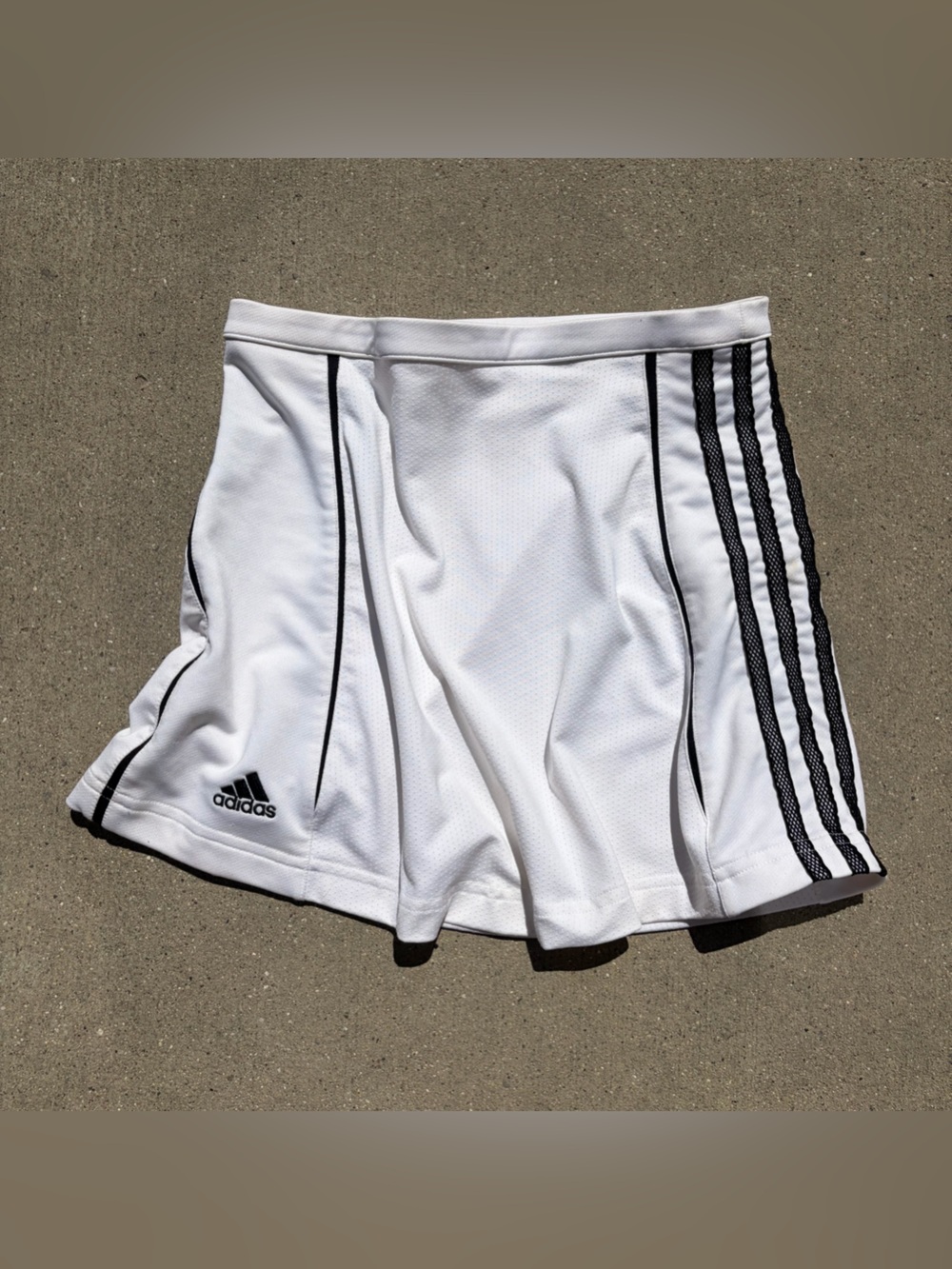 adidas y2k white 3 stripe miniskirt
